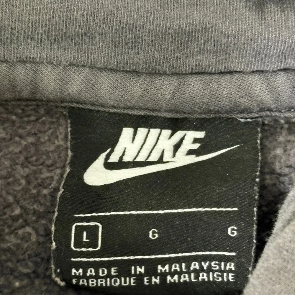 Nike Mens Embroidered Swoosh Pullover Hoodie Anthracite Grey CJ1611-060 Large